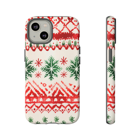 Watercolor Study of Christmas Patterns - Impact Resistant Phone Case iPhone 14 Matte